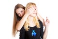 Two laugh teenage girls Royalty Free Stock Photo