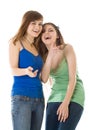 Two laugh teenage girls Royalty Free Stock Photo