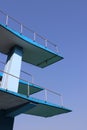 Two layer of jumping platform of swimming pool with blue sky Royalty Free Stock Photo