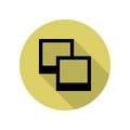 two layers long shadow icon. Simple glyph, flat vector of web icons for ui and ux, website or mobile application