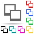 two layers multi color style icon. Simple thin line, outline vector of web icons for ui and ux, website or mobile application