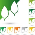 Two leaves, trees in color, nature and gardener logo