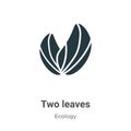 Two leaves vector icon on white background. Flat vector two leaves icon symbol sign from modern ecology collection for mobile Royalty Free Stock Photo