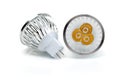 Two LED bulbs MR16. Royalty Free Stock Photo