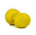 Two Lemon fruits isolated on white background.