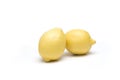 Two lemon in white backgrounds Royalty Free Stock Photo