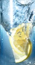 Two lemons fell in water Royalty Free Stock Photo