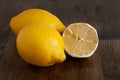 Two lemons and half sliced