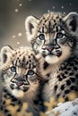 Two leopard cubs (Panthera pardus) Royalty Free Stock Photo