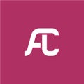 Two letters A and C ligature logo Royalty Free Stock Photo