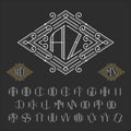 Two letters monogram template.