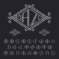 Two letters monogram template.