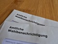 Two letters with official polling cards for the parliamentary elections in Germany in 2021.