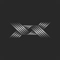 Two letters VV logo monogram or X letter logotype, creative overlapping metallic gradient thin lines, V identity symbols