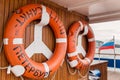 Two lifebuoys on the wall