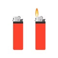 Two lighters isolated on white background. Royalty Free Stock Photo