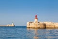 Two lighthouse in Grand Harbour Royalty Free Stock Photo