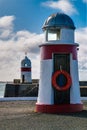 Two Lighthouses At Castletown In The Isle Of Man