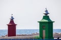 Two lighthouses in piran Royalty Free Stock Photo
