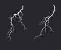 Two lightning bolts in the sky Royalty Free Stock Photo