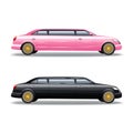 Two Limousine Icons Set Royalty Free Stock Photo