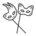 Two line masquerade masks Royalty Free Stock Photo