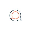 Two linear chat speech message bubbles. Hidden message concept. Forum icon. Communication concept. Stock vector illustration