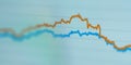 Two lines chart at comparision concept. Data analysis graph. Financial chart, analyzing report