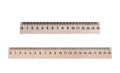 Two lines of wood 20 and 15 centimeters on a white background