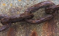 Two Links of Rusty Chain Royalty Free Stock Photo