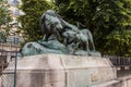 Two lions disputing a boar, Tuileries Garden Royalty Free Stock Photo