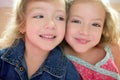 Two little beautiful toddler twin sisters Royalty Free Stock Photo