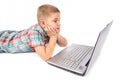 little boy using a laptop Royalty Free Stock Photo
