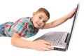Little boy using a laptop Royalty Free Stock Photo