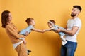 Two little female friends doesn`t want to go home after playing together. Royalty Free Stock Photo