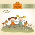 Two little girls best friends Royalty Free Stock Photo