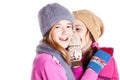 Two little girls are chatting Royalty Free Stock Photo