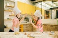 Two little girls chefs are plays and having fun Royalty Free Stock Photo