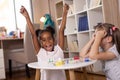 Girls playing ludo board game Royalty Free Stock Photo