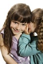 Two little girls telling secrets Royalty Free Stock Photo