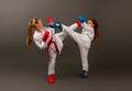 Karate girls figters Royalty Free Stock Photo