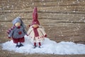 Two little santa decoration Royalty Free Stock Photo