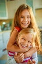 Two little sisters fun laughing Royalty Free Stock Photo