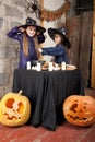 Two little witches Royalty Free Stock Photo
