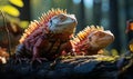 Two Lizards Perched on Tree Branch Royalty Free Stock Photo