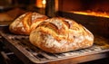 Two Loaves of Bread on Baking Rack Royalty Free Stock Photo