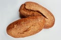 Two loaves of bread on white background. Royalty Free Stock Photo