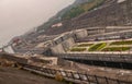 Two lock sections on double ship lifts at Three Gorges Dam, China Royalty Free Stock Photo