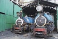 Two locomotive steam engines in the car shed of kurseong of Darjeeling district of India.