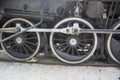 Two locomotive wheels. Wheels of the old train Royalty Free Stock Photo